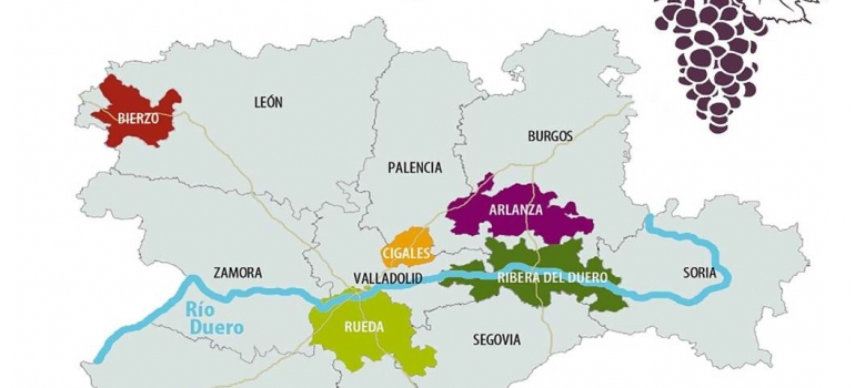 Mapa Rutas del Vino de CyL